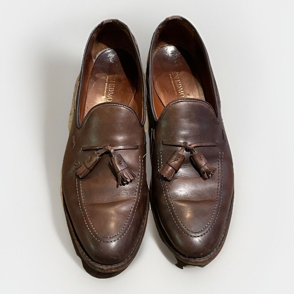 Allen Edmonds Grayson Brown Leather Shoes Mens Size 13 Tassel Loafers Shoes 8347